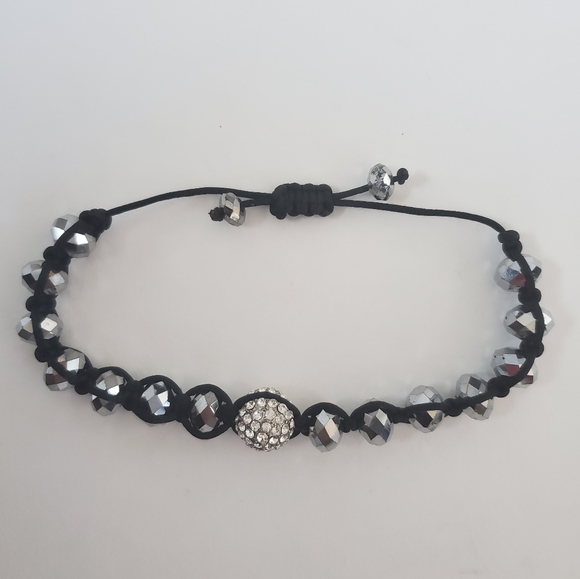 Hematite & Pave Crystal Bracelet - Picture 3 of 6